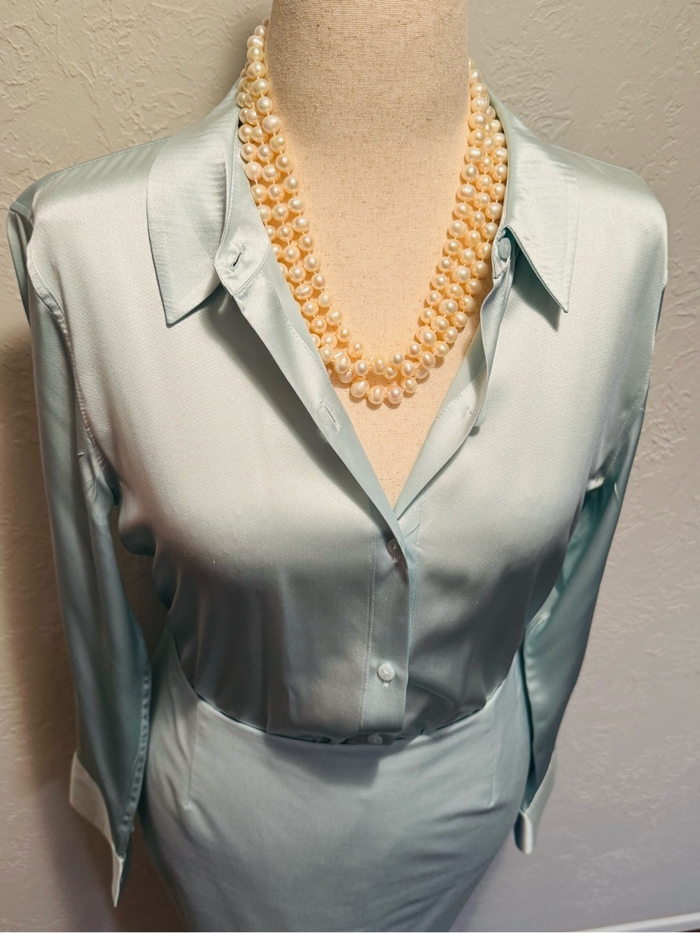 Antonio Melani Aqua Silk Blouse - Picture 2 of 6